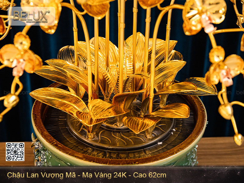 Chậu Lan Vượng Mã Mạ Vàng 24k - Bản Giao Hưởng Của Sự Cao Quý Và Ý Chí